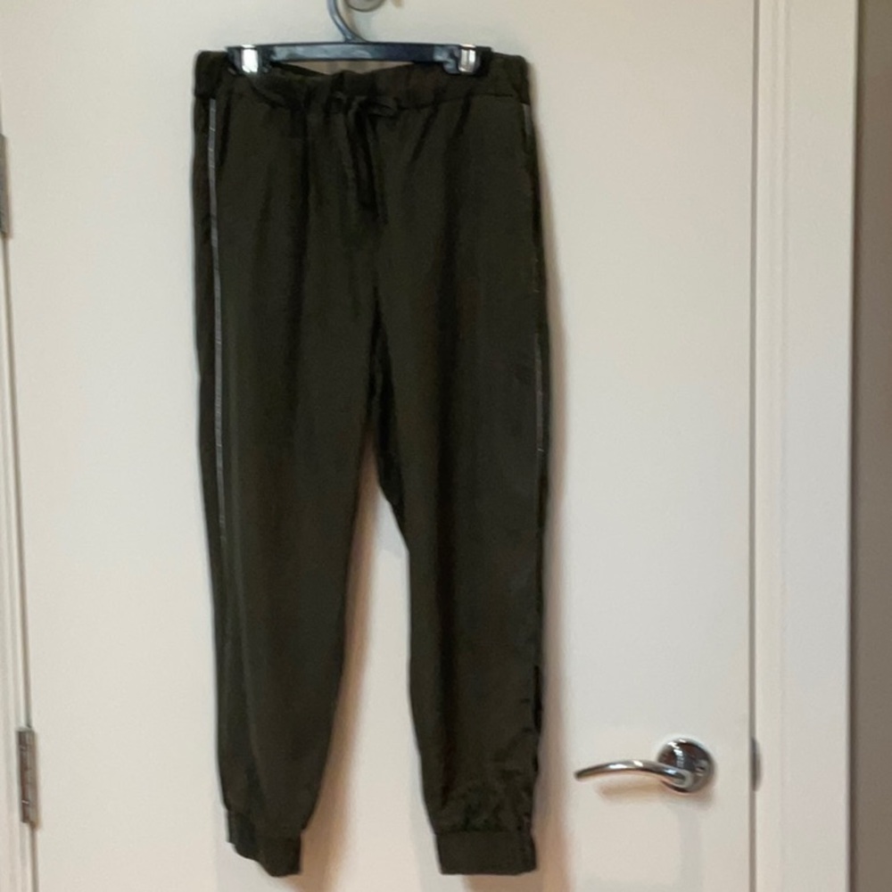 Zara green tencel pants with silver piping size 6 (3 for $15 item)